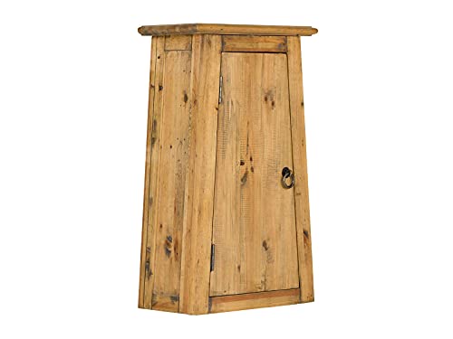 Woodkings® Bad Hängeschrank Rangun Massivholz Pinie braun Badschrank mit Glastür Design Badezimmerschrank Badmöbel Echtholz