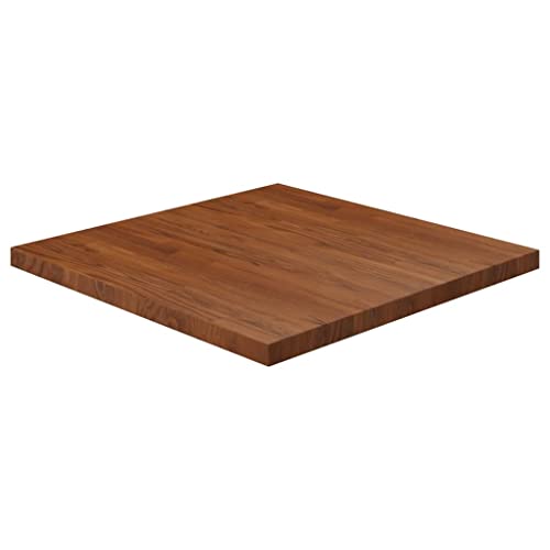 WIFESE 80x80x4cm Tischplatte Behandelte Eiche Couchtisch Tabletop Massivholzplatte Esstisch Holzplatte Massiv Tischplatte Massivholz Tischplatte Eiche Tischplatte Holz Quadratisch Dunkelbraun