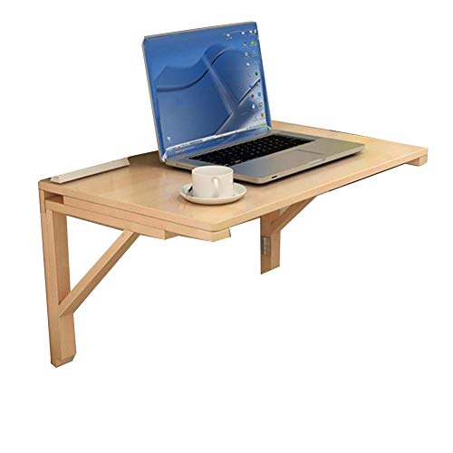 SEESEE.U Wand-Tisch Laptop Stand Schreibtisch Faltbare Multifunktions-Küchenarb eitsplatte Couchtisch Massivholz, 14 Größen (Farbe: Holzfarbe, Größe: 50x30cm)