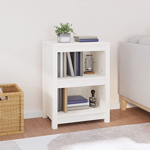 DCRAF Möbelset Bücherschrank weiß 50x35x68 cm Massivholz Kiefer
