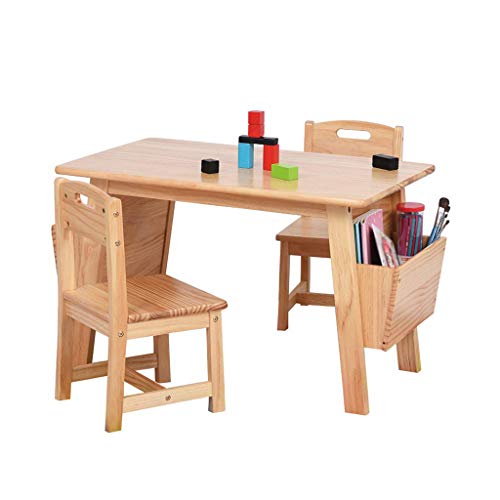 ZY Children's study table and chair Massivholz kindertisch und Stuhl gesetzt, zu Hause Kinder Schreibtisch, Baby schreiben und malen zu Essen lernspiel, mit aufbewahrungsbox