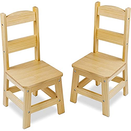 Melissa & Doug, Stühle aus Massivholz, 2er-Satz - Helle Möbel für das Spielzimmer