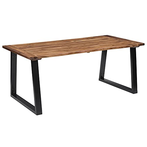 YOPOTIKA Nicoone Stehtisch Esszimmertisch Holztisch Schreibtisch Ausziehtisch Küche Beistelltisch Esstisch Massivholz Akazie 180 x 90 cm