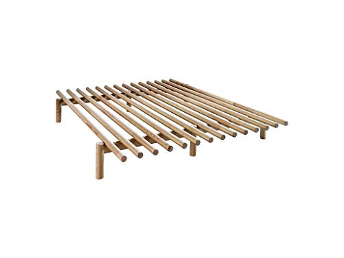 Karup Kommune Frieden Bed Bett, Holz, natürliches Kiefernholz, 200 x 180 x 28 cm