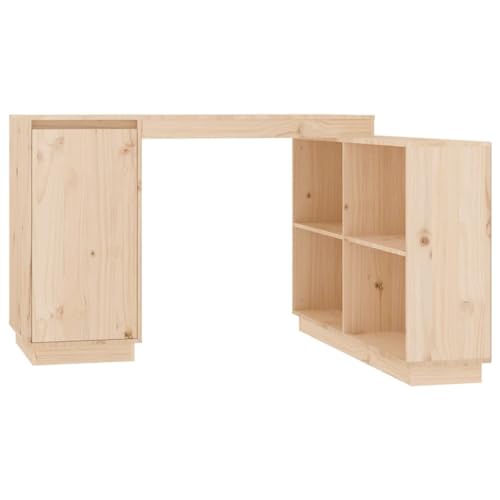 vidaXL Schreibtisch Bürotisch Arbeitstisch Computertisch Tisch Holztisch Büro Laptoptisch Büromöbel mit Schublade 110x50x75cm Massivholz Kiefer