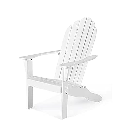 GOPLUS Adirondack Stuhl aus Massivholz, Gartenstuhl bis zu 160kg Belastbar, Gartensessel mit Armlehnen & Rückenlehne, Strandstuhl mit Lackierter Oberfläche, für Garten Strand Outdoor (Weiß)