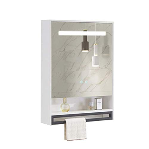 WBJLG Schränke Quadratischer Spiegelschrank Massivholz-Spiegelschrank Wandspiegelschrank Badezimmer-Schminkspiegel mit Ablage