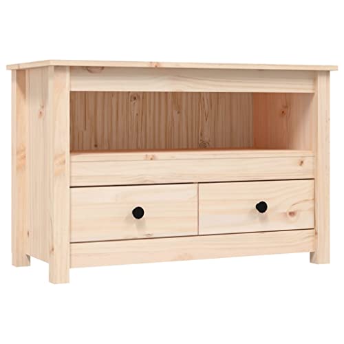 vidaXL TV Schrank Lowboard TV Möbel Tisch Board Sideboard Fernsehschrank Fernsehtisch HiFi-Schrank Wohnzimmer 79x35x52cm Massivholz Kiefer