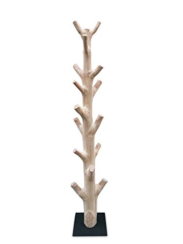 Kinaree Garderobenständer Baumstamm MANGOSTEEN | Naturbelassen Garderobenständer aus Massivholz | Handarbeit & Unikat | Stabiler Holz Garderobenständer aus einem kompletten Baum
