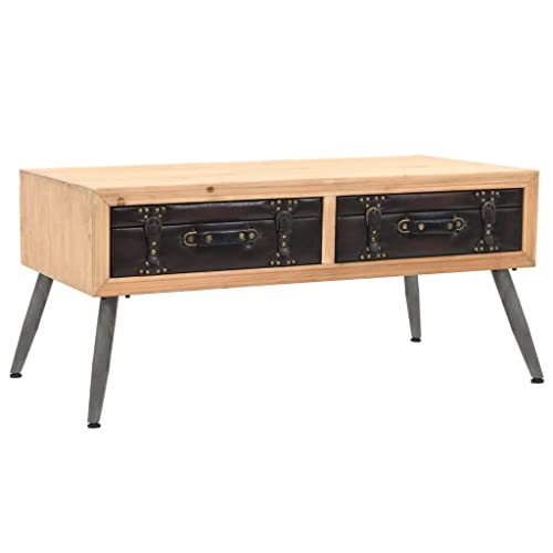 DCRAF Möbel Couchtisch Massivholz Tannenholz 115x55x50cm Gr