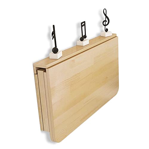 Gdmokle Wandklapptisch Aus Massivholz, 80 x 50 cm Klapptisch Wandtisch, Platzsparender Schwimmender Schreibtisch Küchentisch Kindermöbel Laptoptisch Esstisch