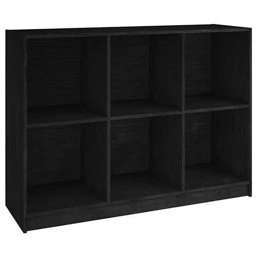 vidaXL Massivholz Kiefer Bücherregal Standregal Aktenregal Wandregal Regal Mehrzweckregal Bücherschrank Raumteiler Schwarz 104x33x76cm