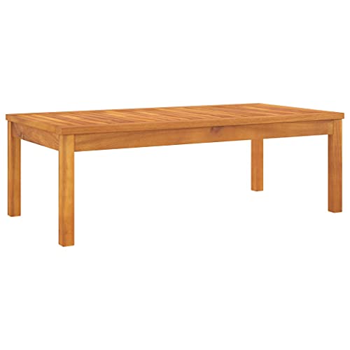 vidaXL Akazienholz Massiv Couchtisch Witterungsbeständig Beistelltisch Gartentisch Holztisch Balkontisch Gartenmöbel Teetisch 100x50x33cm