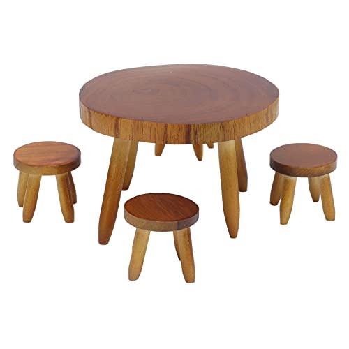 AMONIDA Esstisch Stuhl Modell, Puppenhaustisch Massivholz 1:12 für Arbeitszimmer für Schlafzimmer für Wohnzimmer
