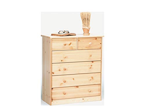 Erst-Holz® Kommode Sideboard Anrichte Kiefer Natur 2+4 Schubladen 90.50-13
