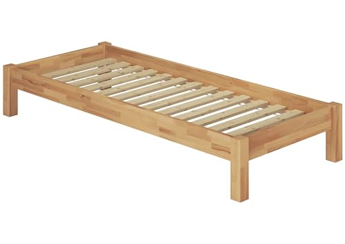 Erst-Holz Einzelbett Buchebett Natur Massivholz 120x200 Futonbett Bettrahmen Rollrost 60.84-12