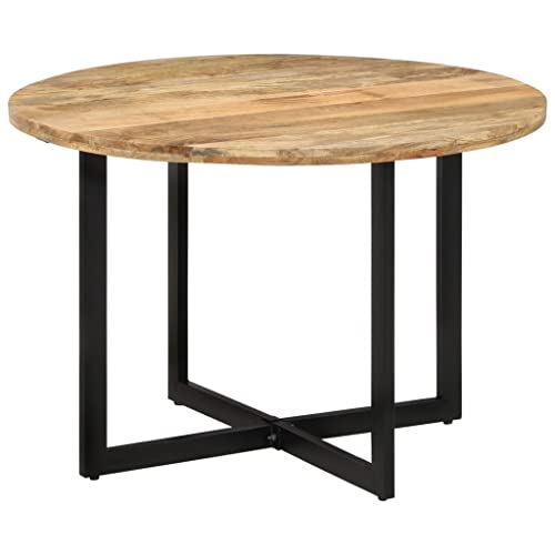 vidaXL Esstisch Rund Küchentisch Tisch Speisetisch Esszimmertisch Holztisch für Restaurant Esszimmer Küche 110x75 cm Massivholz Mango