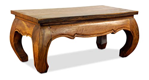 livasia Opiumtisch, Couchtisch aus Massivholz, Sofatisch, Massivholztisch