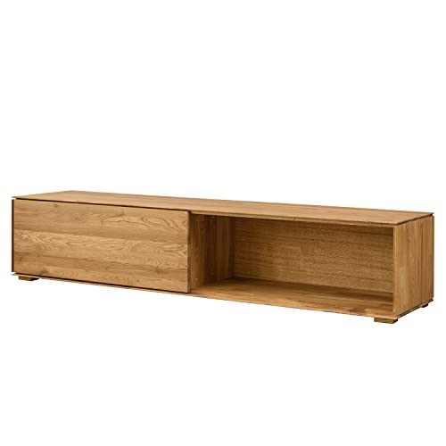 Nordic Story Sideboard Combo 1 (Eiche Natur) • TV Lowboard inkl. Schiebetür • Auch als Flurmöbel, Regal oder TV-Schrank • Massivholz (Eiche) • 170 x 41 x 35 cm