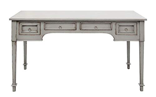 Casa Padrino Luxus Landhausstil Schreibtisch mit 4 Schubladen Antik Grau 100 x 65 x H. 75 cm - Handgefertigter Massivholz Sekretär - Büromöbel im Landhausstil