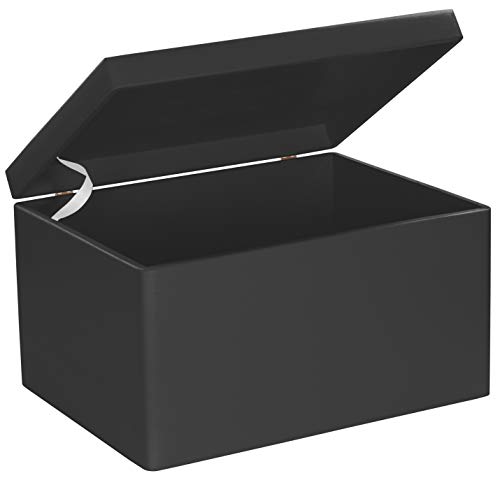 LAUBLUST Große Holzkiste mit Deckel - 40x30x24cm, Schwarz, FSC® | Allzweck-Kiste aus Holz - Aufbewahrungskiste | Geschenk-Verpackung | Deko-Kasten zum Basteln | Spielzeug-Truhe | Erinnerungsbox