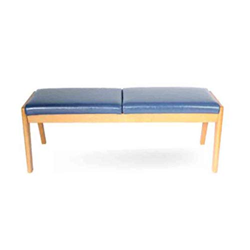 YCSD Massivholz  PU-Leder Gepolstert  Bank  Home Küche Esszimmer Bank  Bettende Bank (Color : Blue)