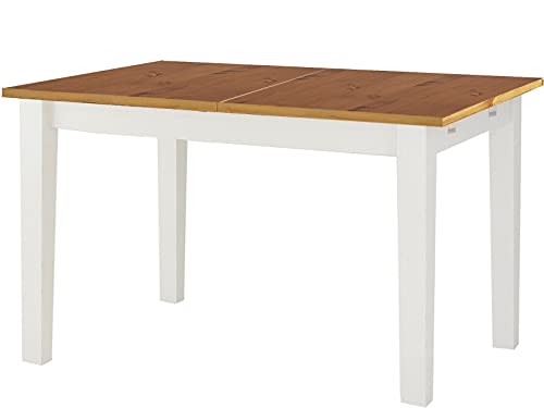 HUIJK Esstisch Ausziehbar Esstisch Küchentisch Ausziehbarer Tisch 160-200 cm Kiefer Massivholz Wei