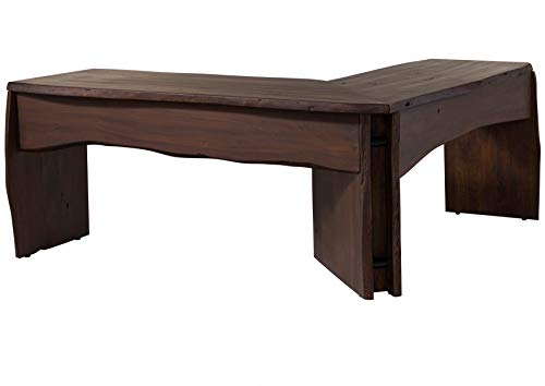 MASSIVMOEBEL24.DE Eckschreibtisch Akazie 185x163x76 braun lackiert Pure Acacia #849