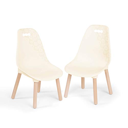 B. spaces B. Chairs 2pc Ivory 2-er Set Kindermöbel: Kinderstuhl Beine – Stabile, stylische Stühle in Cremeweiß und Holz für Kinder ab 3 Jahren PVC-frei, Kunststoff