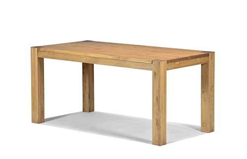 Naturholzmöbel Seidel Esstisch 160x80cm Rio Bonito B- Ware Farbton Honig Pinie Massivholz geölt und gewachst Holz Tisch für Esszimmer Wohnzimmer Küche, Optional: passende Bänke