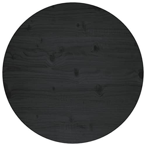 homiuse Tischplatte Rund Schwarz Ø60x2,5 cm Kiefer Holzplatte Massiv Holzplatte Rund Tischplatte Ersatzteil Esstisch Couchtisch Garten Tische Langlebig Leicht Reinigen Eleganter Stil
