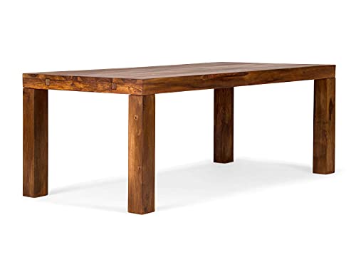 Woodkings® Esstisch Cubus 120x80 Massivholz Palisander erweiterbar Echtholz Tisch rustikal Küchentisch Landhaus Holztisch Esszimmermöbel