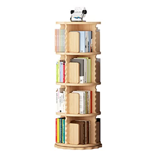 Bücherregal Massivholz Bücherregalanzeigeschran k, 360-Grad rotierendes Bücherregal, Multifunktionsregal für Home Office (DREI Arten) Bücherschrank (Größe : 4-Layer)