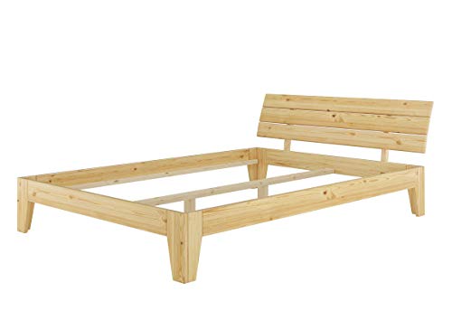 Erst-Holz Doppelbett Massivholz-Bettgestell Kiefer Natur 140x200 Futonbett ohne Zubehör 60.62-14 oR