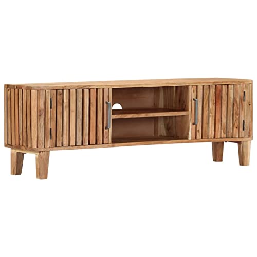 MOONAIRY TV-Schrank, Fernsehtisch, Tv Lowboard, Fernsehschrank, Tv Bank, Tv Table, Tv Kommode, 130 x 30 x 45 cm Akazie Massivholz