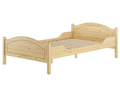 Erst-Holz® Breites Einzelbett 120x200 Kiefer Massivholz Landhausstil V-60.30-12, Ausstattung:Rollrost inkl.