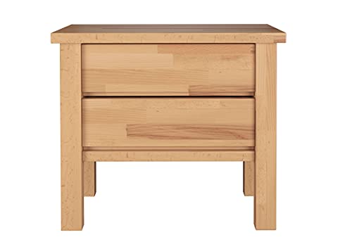 Erst-Holz® Nachtkonsole Buche Massivholz Nachttisch Zwei Schubladen 90.20-K41-geölt