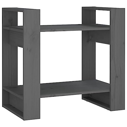 KTHLBRH Wohnzimmerregal Regal für Bücher und Dekoration Bücherregal/Raumteiler Grau 60x35x57 cm Massivholz Kieferfür Bücher, Wohnzimmer, Arbeitszimmer, Büro