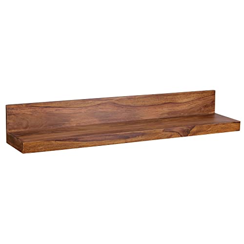 möbelando Wandregal Mumbai Massiv-Holz Sheesham Holzregal 110 cm Landhaus-Stil Hänge-Regal Echt-Holz Wand-Board Natur-Produkt