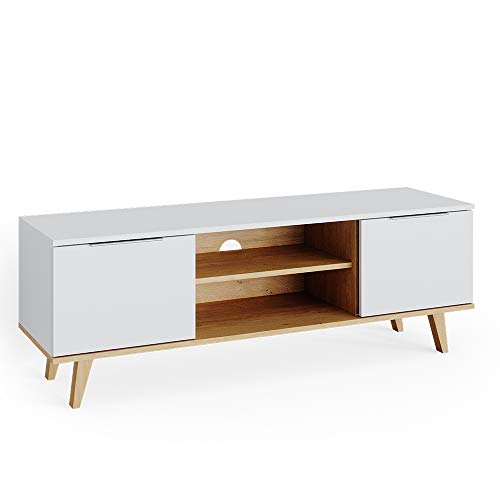 Vicco Lowboard TV-Board Fernsehtisch Neptune Sideboard Skandinavisch weiß Eiche