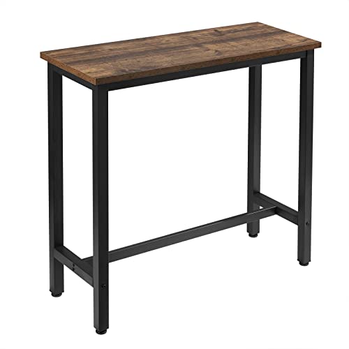 WOLTU BT33hov 1x Bartisch Bistrotisch Stehtisch Esstisch, Metallgestell, Tischplatte aus MDF, Holz Vintage, 100x40x100cm(BxTxH)