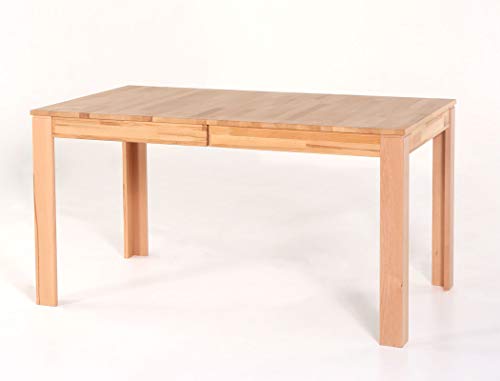 expendio Esstisch Percy 1XL Kernbuche lackiert 140(180) x80 cm Massivholz Mittelauszug Ausziehtisch Massivholztisch Esszimmer