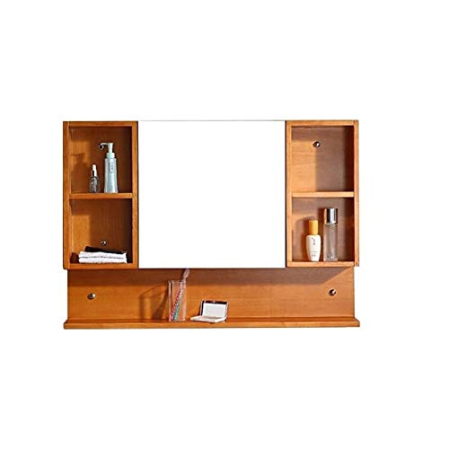 RANRANJJ Mirrored Badezimmer-Wand Lagerschrank mit justierbarem Regal aus Holz Medizin-Schrank Schränke Badezimmermöbel Badezimmer Massivholz-Schlafzimmer Wohnzimmer Frisierkommode Balkon