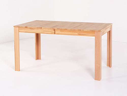 expendio Esstisch Percy 2XL Kernbuche lackiert 140(220) x80 cm Massivholz Mittelauszug Ausziehtisch Massivholztisch Esszimmer