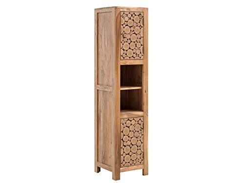 Woodkings® Hochschrank Katha Holz rustikal Akazie Badhochschrank massiv Badmöbel Badezimmer Badezimmerhochschrank Badschrank Wandschrank Massivholz