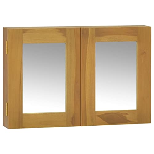 ZesenArt Home & Garden Tools-Spiegelschrank 60x10x40cm Massivholz Teak