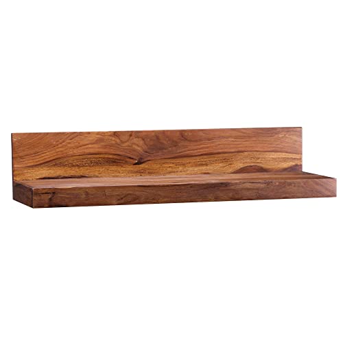 FineBuy Wandregal Massivholz Sheesham Holzregal Landhausstil Hängeregal Wandboard Naturprodukt Regal Größe wählbar