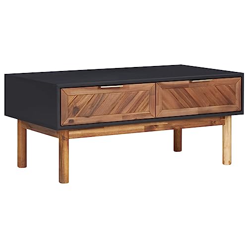 WEMYUFURN Couchtisch 90x50x40 cm Akazie Massivholz und MDF, Couchtisch, Wohnzimmertisch, Beistelltisch - für Wohnzimmer und Büro - Mittelpunkt für Ihr Zuhause