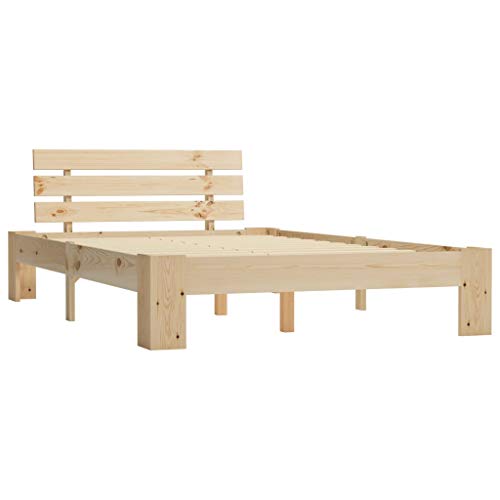 Festnight Bettgestell Seniorenbett erhöhtes Bett Holz Massivholzbett Futonbett Bett Holz Holzbett Massivholz Eiche Massivholz Kiefer 140 × 200 cm