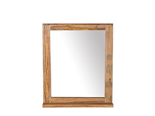 Woodkings® Spiegel Leeston 68x78 cm Echtholz Palisander massiv Badspiegel Wandspiegel mit Ablage Badmöbel Badezimmermöbel Massivholz